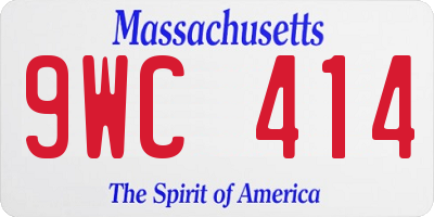 MA license plate 9WC414