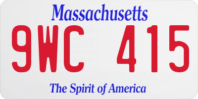 MA license plate 9WC415
