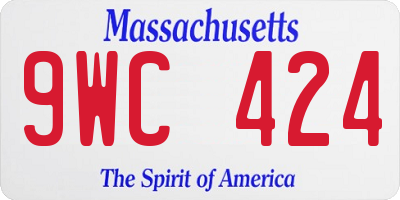 MA license plate 9WC424