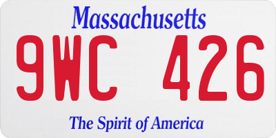 MA license plate 9WC426