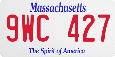 MA license plate 9WC427