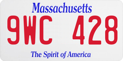 MA license plate 9WC428