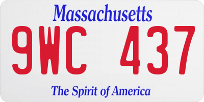 MA license plate 9WC437