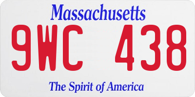MA license plate 9WC438