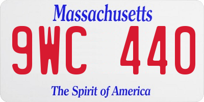 MA license plate 9WC440