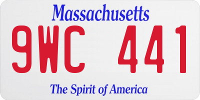 MA license plate 9WC441