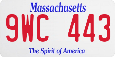 MA license plate 9WC443