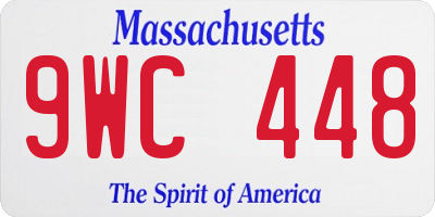 MA license plate 9WC448