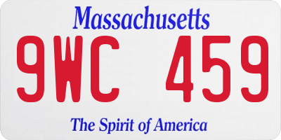 MA license plate 9WC459