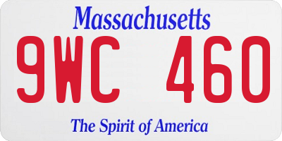 MA license plate 9WC460