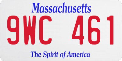 MA license plate 9WC461