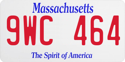 MA license plate 9WC464