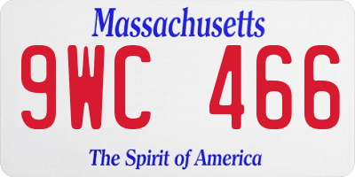 MA license plate 9WC466