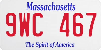 MA license plate 9WC467