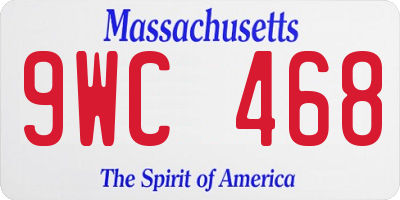 MA license plate 9WC468