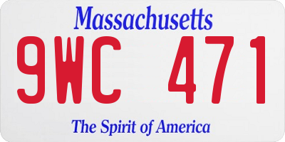 MA license plate 9WC471