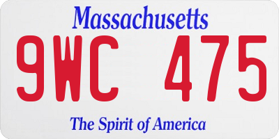 MA license plate 9WC475
