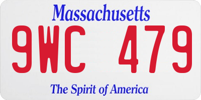 MA license plate 9WC479