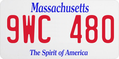 MA license plate 9WC480