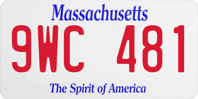 MA license plate 9WC481