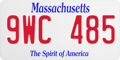 MA license plate 9WC485
