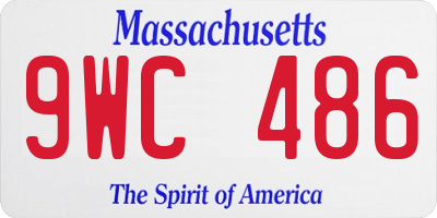 MA license plate 9WC486