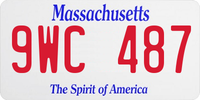MA license plate 9WC487