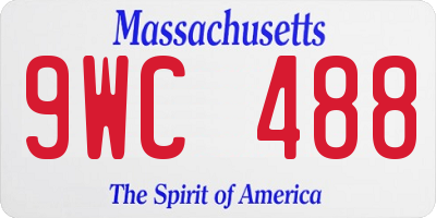 MA license plate 9WC488