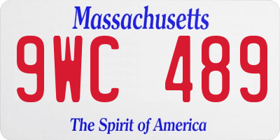 MA license plate 9WC489