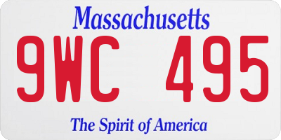 MA license plate 9WC495