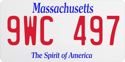 MA license plate 9WC497