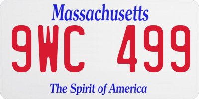 MA license plate 9WC499