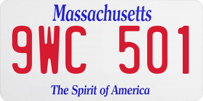MA license plate 9WC501