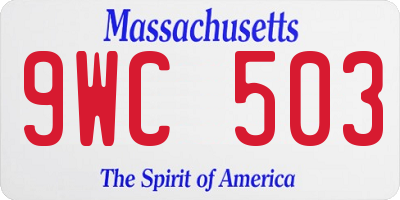 MA license plate 9WC503