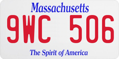 MA license plate 9WC506