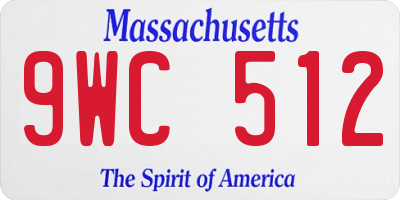 MA license plate 9WC512