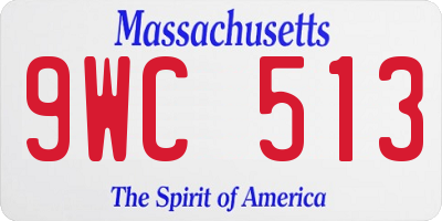 MA license plate 9WC513