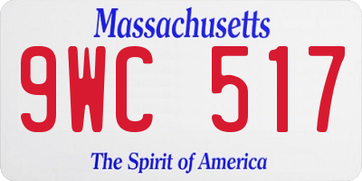 MA license plate 9WC517
