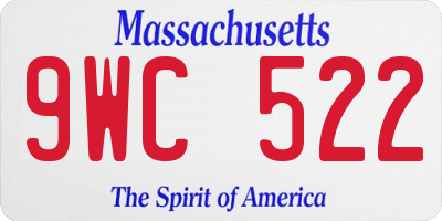 MA license plate 9WC522