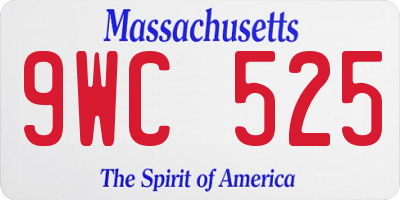MA license plate 9WC525