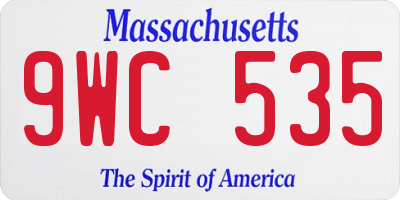 MA license plate 9WC535