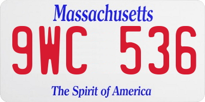 MA license plate 9WC536