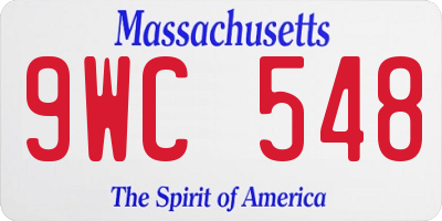 MA license plate 9WC548