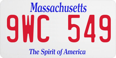 MA license plate 9WC549