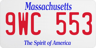 MA license plate 9WC553