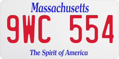 MA license plate 9WC554