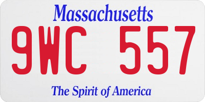 MA license plate 9WC557