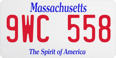 MA license plate 9WC558