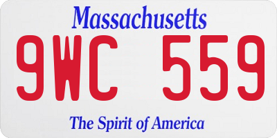 MA license plate 9WC559