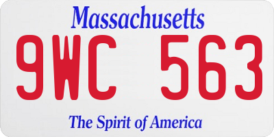 MA license plate 9WC563